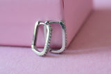 Silver Small Icy Rectangle Hoops