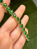 Heart Tennis Bracelet (Green)