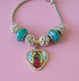 Icy Blue Mary Charm Bracelet