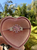 Pink Icy Flower Ring