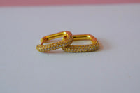 Small Square Diamond Hoops