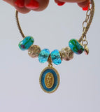 Royal Blue Mary Charm Bracelet