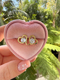 Open Heart Studs (White)