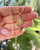 Dangling Sunflower Necklace