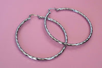 Silver Diamond Cut Hoops