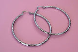 Silver Diamond Cut Hoops