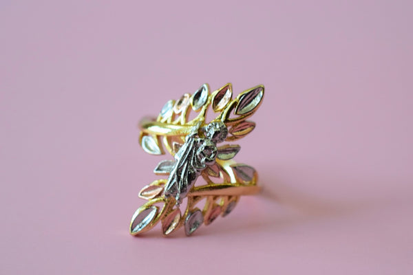 Tricolor Leaf Design Saint Jude Ring
