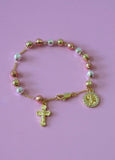 Icy Baby Jesus Rosary Style Bracelet