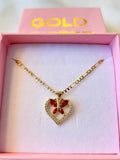 Red Heart Butterfly Necklace