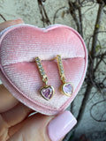 Pink Heart Drop Earrings