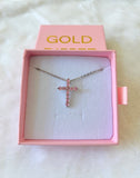 Pink Slider Cross (Silver)