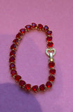 Heart Tennis Bracelet (Red)