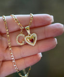 Garnet Heart & Initial