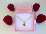 Strawberry Necklace (Figaro Chain)