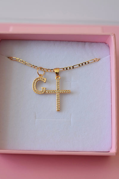 Classic Diamond Cross & Initial