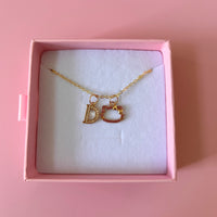 Pinky Kitty With Initial (Rolo Chain)