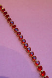 Heart Tennis Bracelet (Red)
