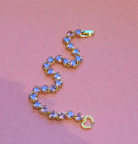 Heart Tennis Bracelet (Pink)