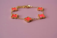 Hot Pink Lucky Clover Bracelet