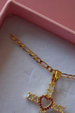 Ruby Heart Cross