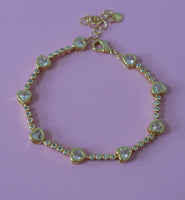 Bezel Heart Tennis Bracelet