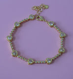 Bezel Heart Tennis Bracelet