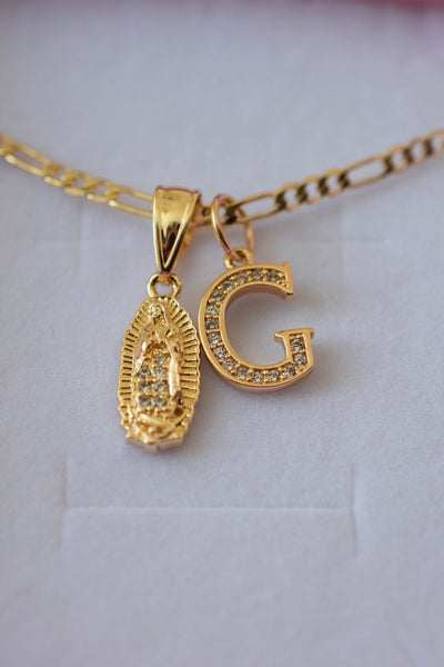Icy Mini Mary & Initial (Gold)