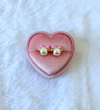 Pink Pearl Bow Studs