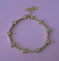 Bezel Heart Tennis Bracelet
