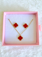 Carnelian Clover Set Or Separate