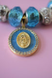 Royal Blue Mary Charm Bracelet