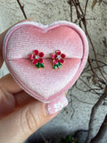 Delilah Flower Studs (Magenta)