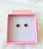 Green Lucky Clover Set Or Separate (Figaro Chain)