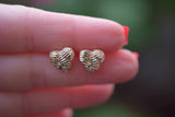High Shine Nugget Heart Earrings