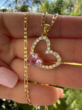 Heather Heart (figaro chain)