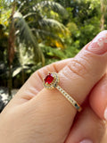 Gold Halo Ring (Red)