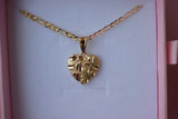 Diamond Cut Nugget Heart Necklace