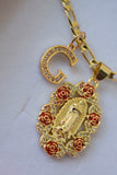 Icy La Rosa de Guadalupe & Initial (Red)