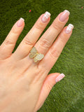 Diamond Butterfly Ring (White)