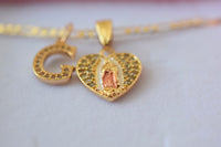 Beautiful Mary Heart & Initial (Tricolor)