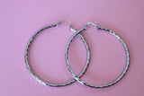 Silver Diamond Cut Hoops