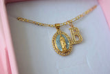 Oval Blue Mary With Initial