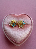 Flower Bouquet Studs (blue, yellow,white)