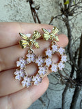 Floral Chandelier Earrings (lilac)