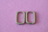 Silver Small Icy Rectangle Hoops