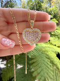 Smaller Fancy Heart Necklace (Pink)