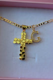 Square Nugget Cross & Initial