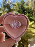 Iced Out Pink Flower Ring