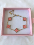 Pink Lucky Clover Bracelet