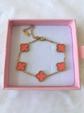 Pink Lucky Clover Bracelet